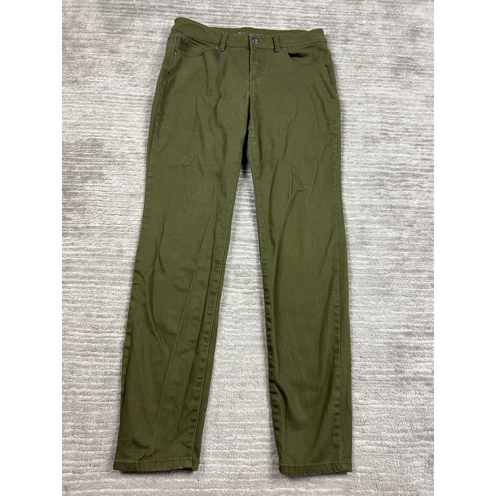 Style & Co Pants Womens 8 Olive Green Curvy Skinny Leg Mid Rise Stretch Casual